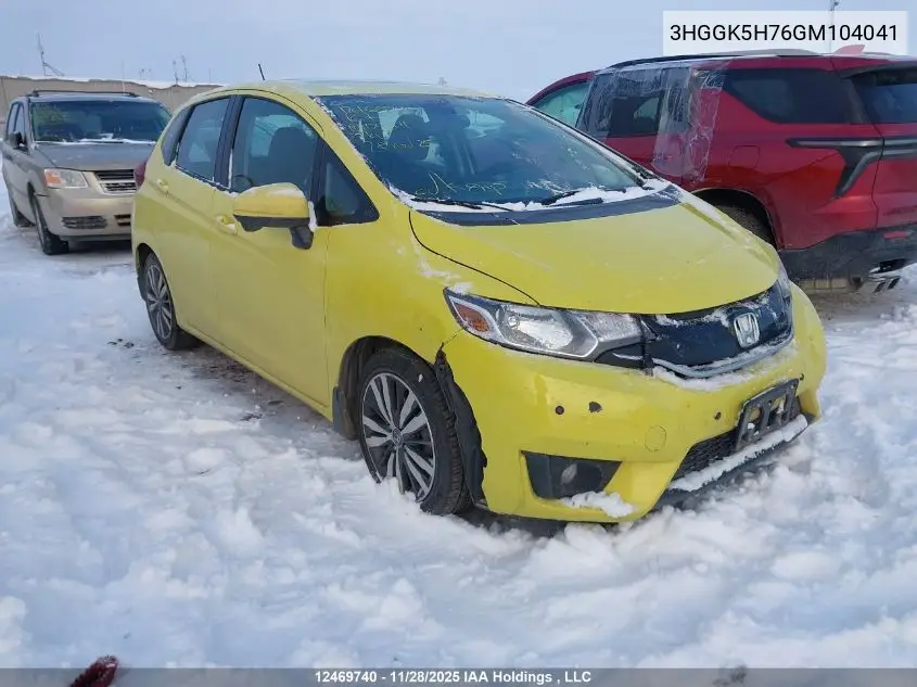 3HGGK5H76GM104041 2016 Honda Fit Ex