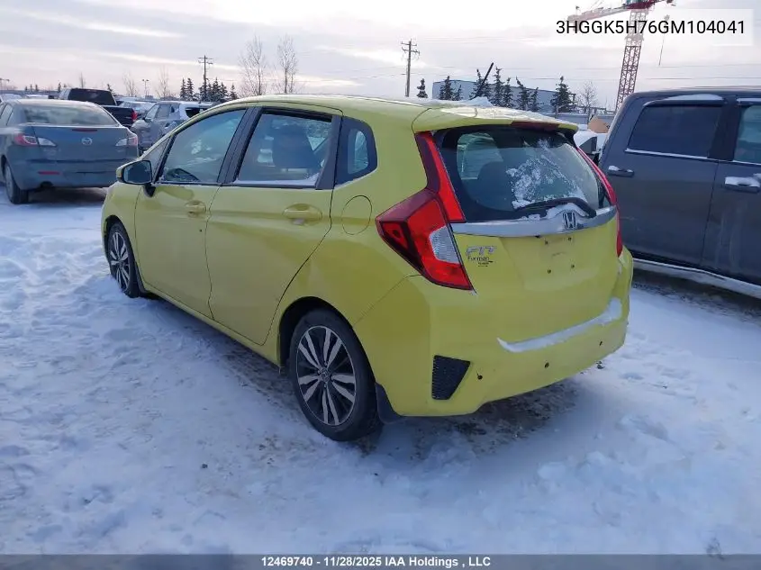 3HGGK5H76GM104041 2016 Honda Fit Ex