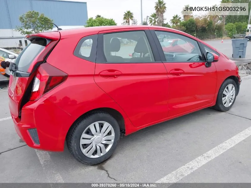 JHMGK5H51GS003296 2016 Honda Fit Lx