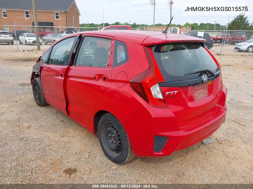 2016 Honda Fit Lx VIN: JHMGK5H5XGS015575 Lot: 39402022