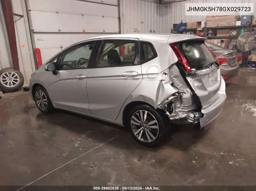 2016 Honda Fit Ex VIN: JHMGK5H78GX029723 Lot: 39402839