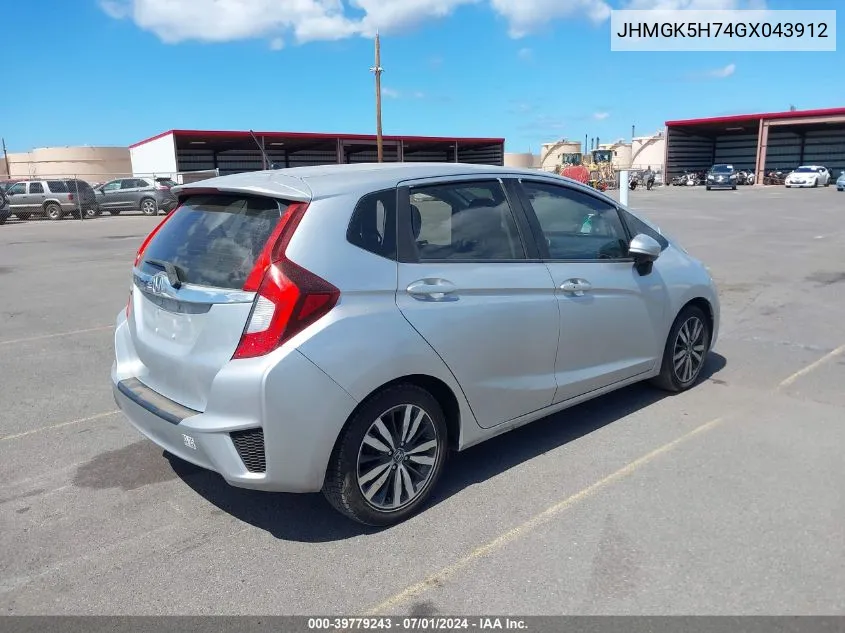 JHMGK5H74GX043912 2016 Honda Fit Ex