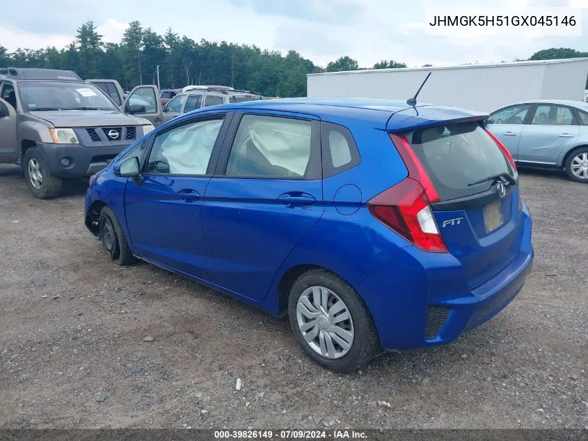 JHMGK5H51GX045146 2016 Honda Fit Lx