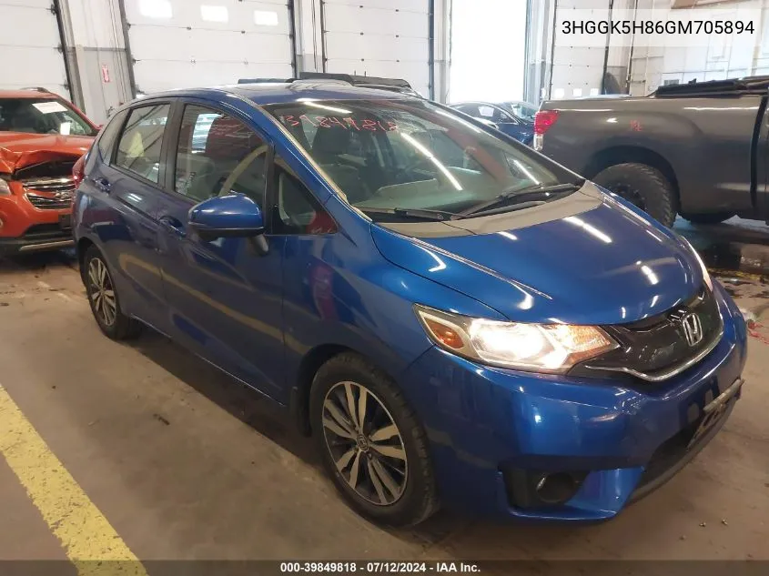 2016 Honda Fit Ex-L VIN: 3HGGK5H86GM705894 Lot: 39849818