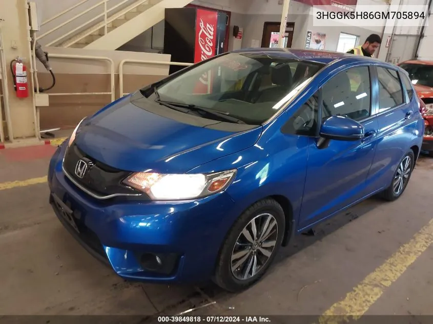 2016 Honda Fit Ex-L VIN: 3HGGK5H86GM705894 Lot: 39849818