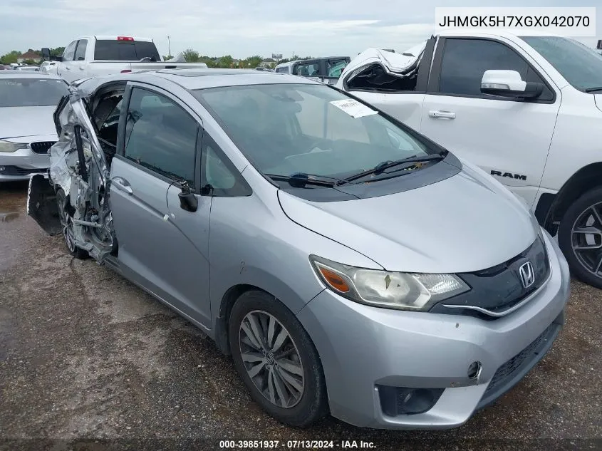 2016 Honda Fit Ex VIN: JHMGK5H7XGX042070 Lot: 39851937