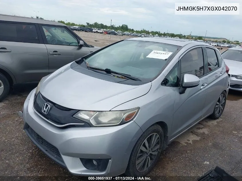 2016 Honda Fit Ex VIN: JHMGK5H7XGX042070 Lot: 39851937