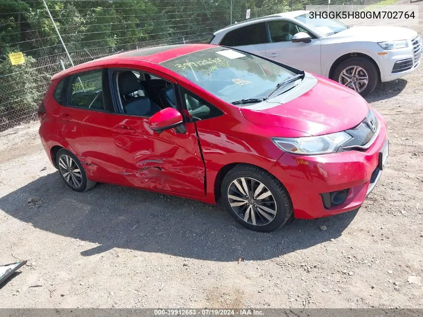 2016 Honda Fit Ex-L VIN: 3HGGK5H80GM702764 Lot: 39912653