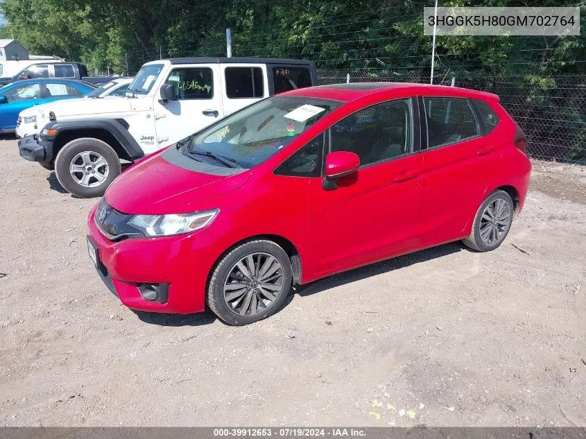 3HGGK5H80GM702764 2016 Honda Fit Ex-L