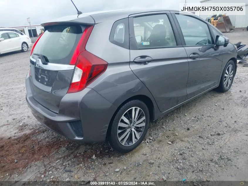 JHMGK5H75GX035706 2016 Honda Fit Ex