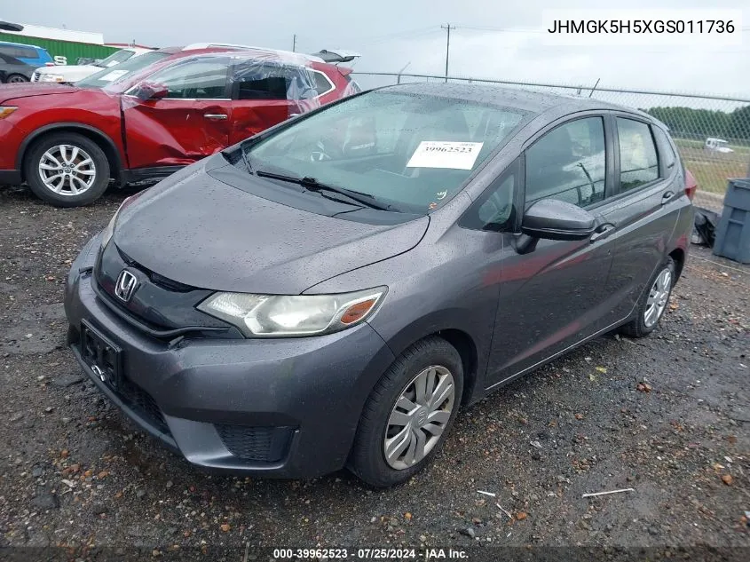 2016 Honda Fit Lx VIN: JHMGK5H5XGS011736 Lot: 39962523