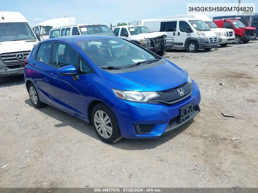 3HGGK5H58GM704820 2016 Honda Fit Lx