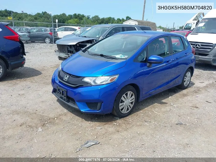 2016 Honda Fit Lx VIN: 3HGGK5H58GM704820 Lot: 39977876