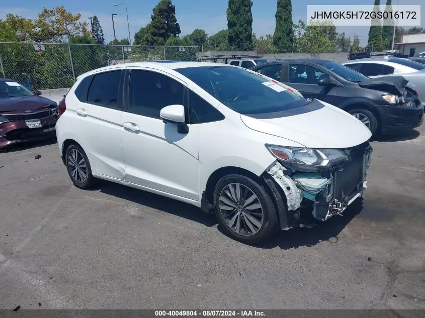 JHMGK5H72GS016172 2016 Honda Fit Ex