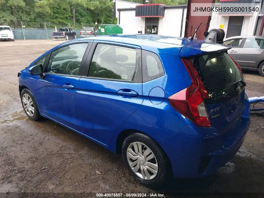 JHMGK5H59GS001540 2016 Honda Fit Lx