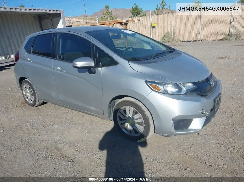 JHMGK5H54GX006647 2016 Honda Fit Lx