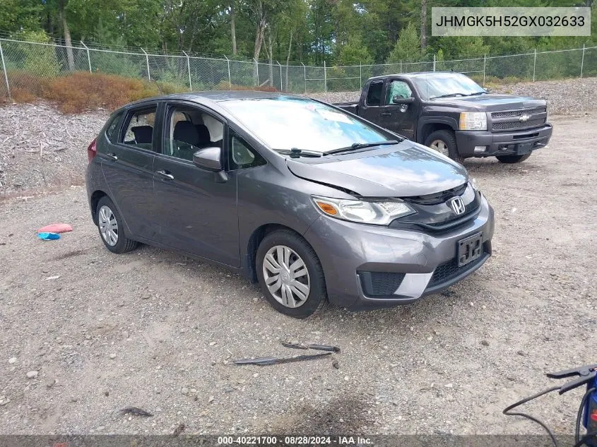 2016 Honda Fit Lx VIN: JHMGK5H52GX032633 Lot: 40221700