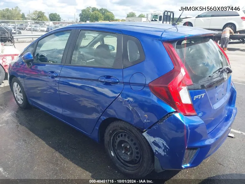 JHMGK5H56GX037446 2016 Honda Fit Lx