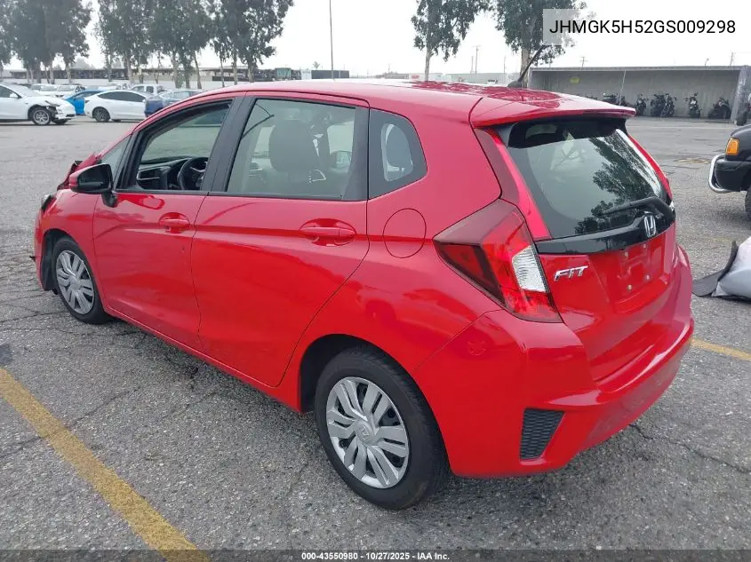 JHMGK5H52GS009298 2016 Honda Fit Lx