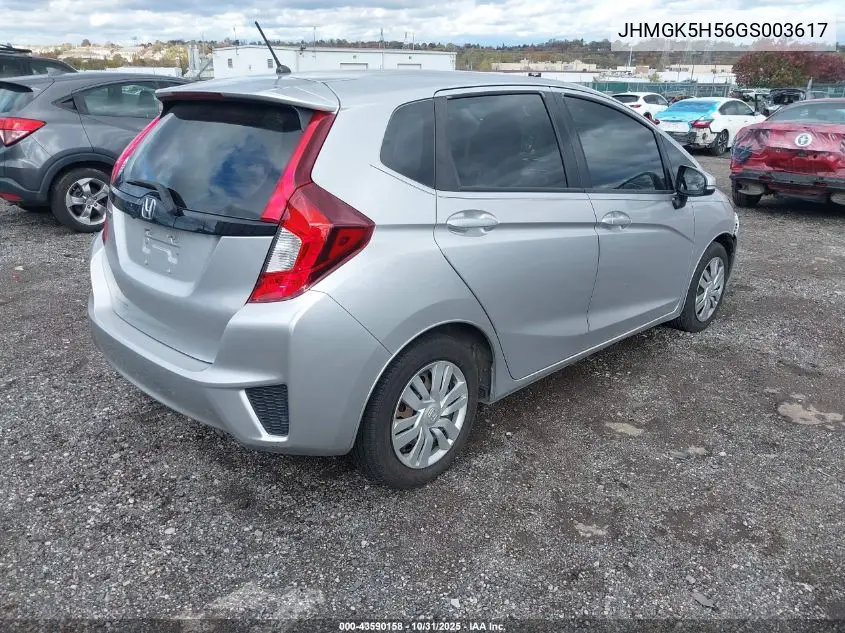 JHMGK5H56GS003617 2016 Honda Fit Lx