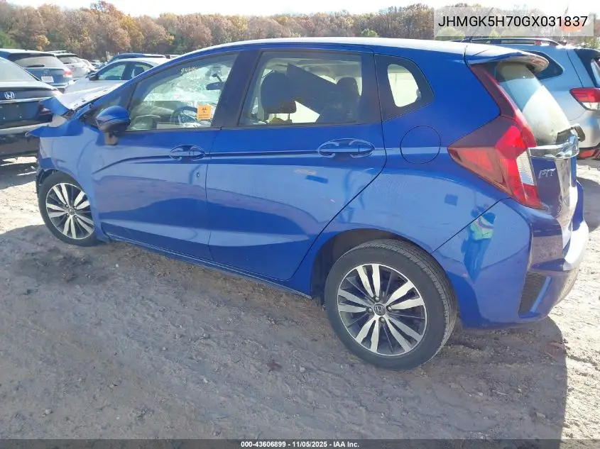 JHMGK5H70GX031837 2016 Honda Fit Ex