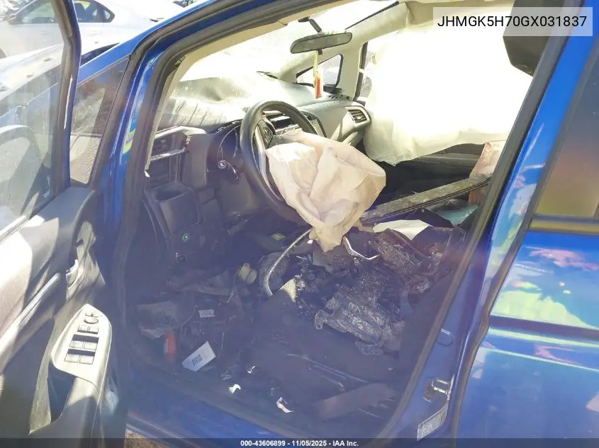 JHMGK5H70GX031837 2016 Honda Fit Ex