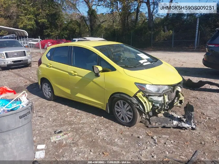 JHMGK5H59GS009251 2016 Honda Fit Lx