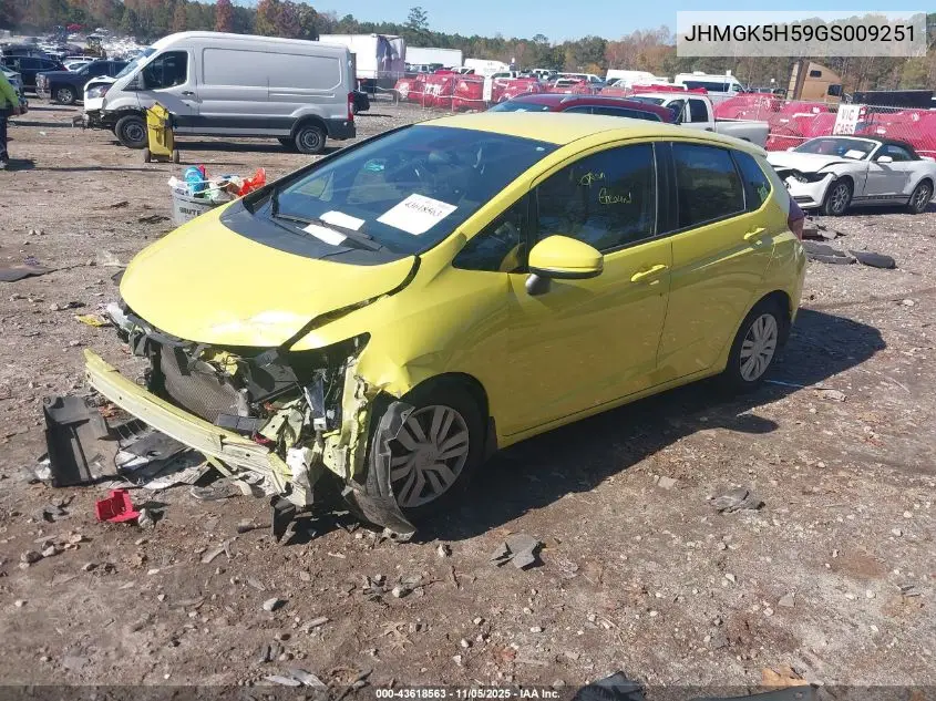 JHMGK5H59GS009251 2016 Honda Fit Lx