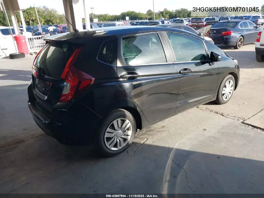 3HGGK5H5XGM701045 2016 Honda Fit Lx