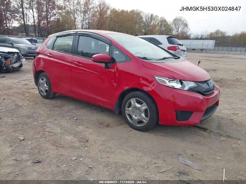 JHMGK5H53GX024847 2016 Honda Fit Lx