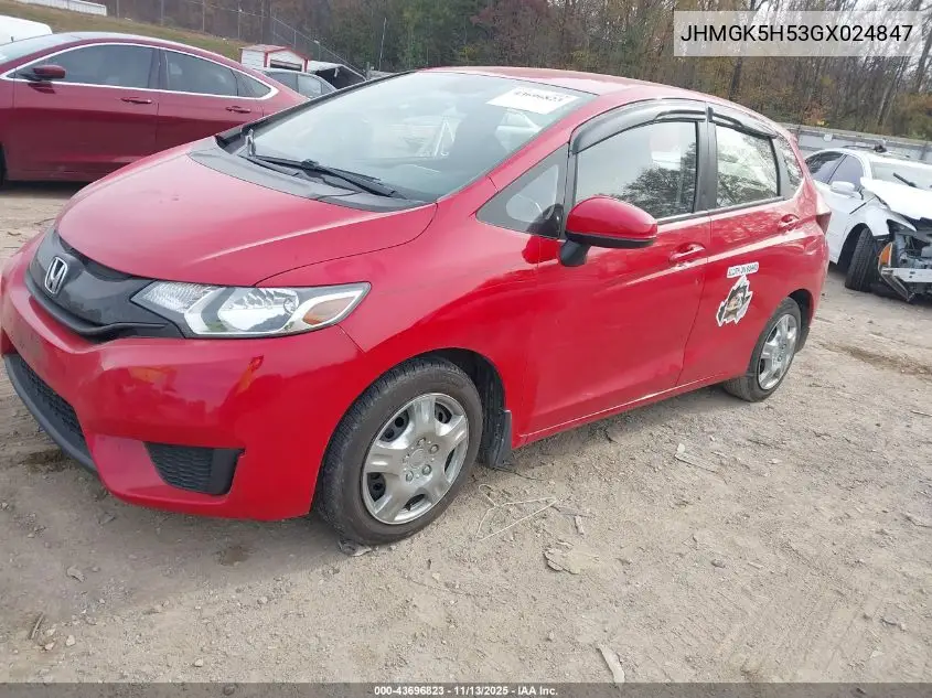 JHMGK5H53GX024847 2016 Honda Fit Lx