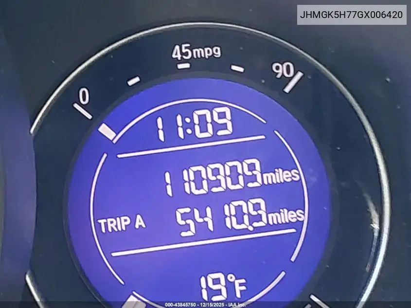 JHMGK5H77GX006420 2016 Honda Fit Ex