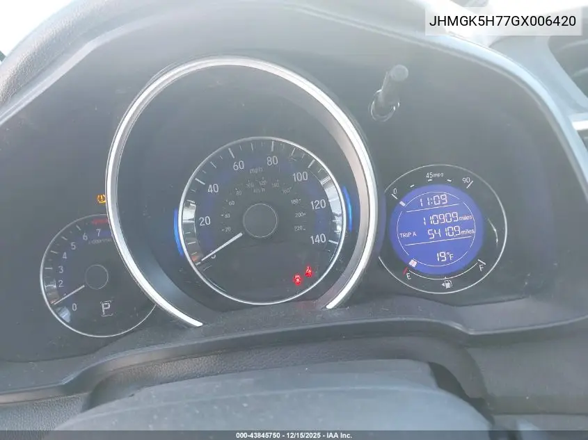 JHMGK5H77GX006420 2016 Honda Fit Ex