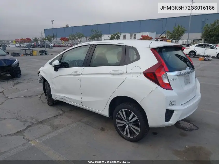JHMGK5H72GS016186 2016 Honda Fit Ex