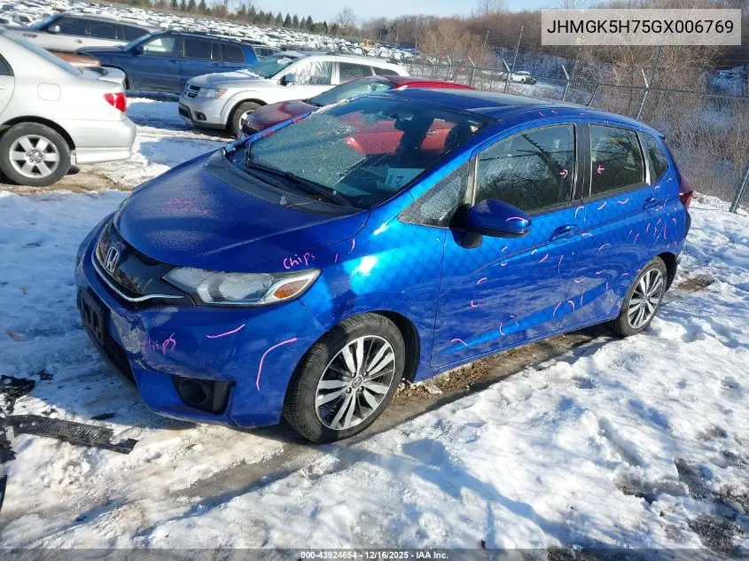 JHMGK5H75GX006769 2016 Honda Fit Ex