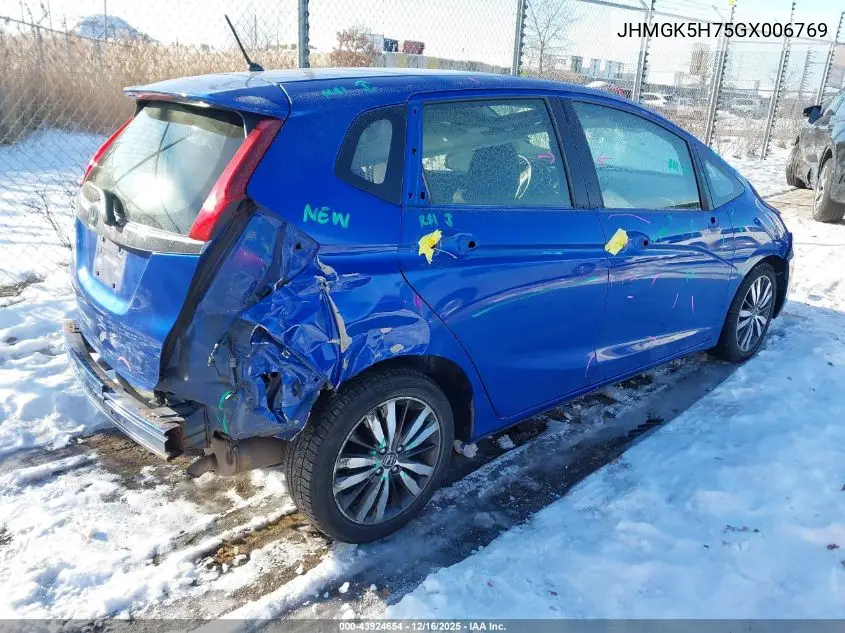 JHMGK5H75GX006769 2016 Honda Fit Ex