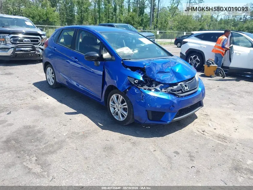 JHMGK5H58GX019093 2016 Honda Fit Lx