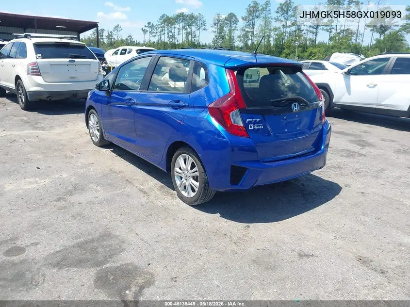 JHMGK5H58GX019093 2016 Honda Fit Lx