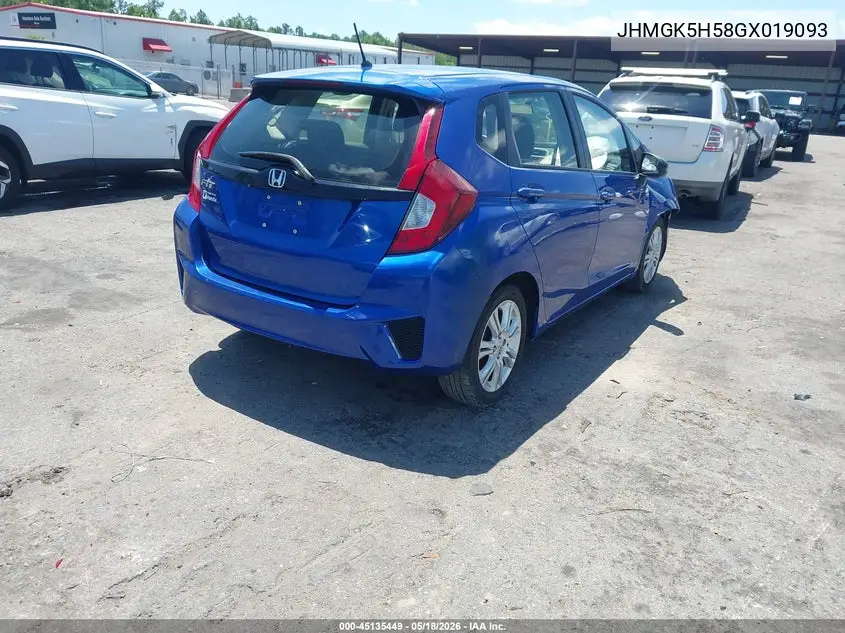 JHMGK5H58GX019093 2016 Honda Fit Lx