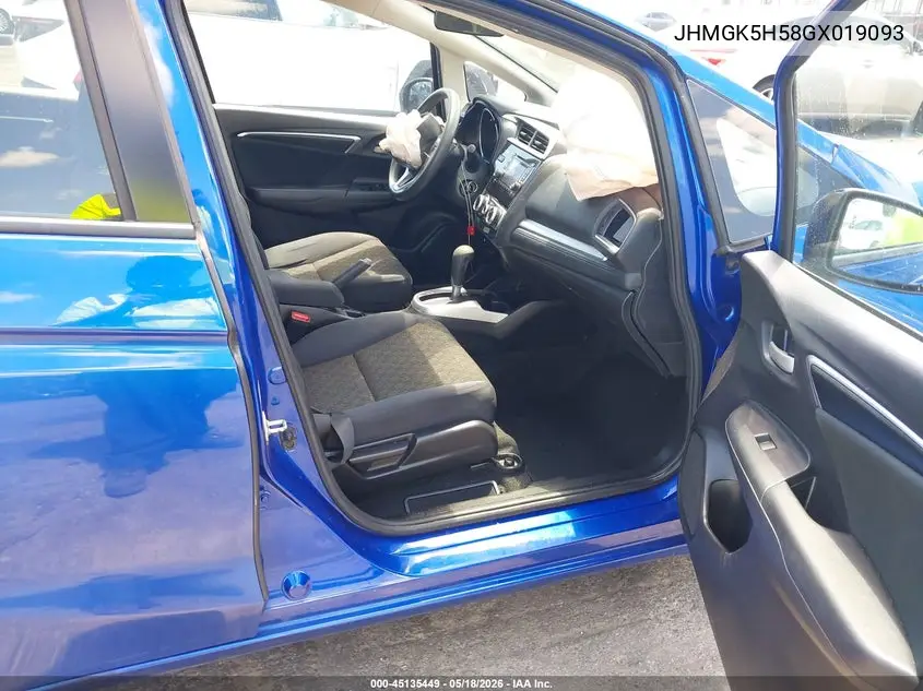 JHMGK5H58GX019093 2016 Honda Fit Lx