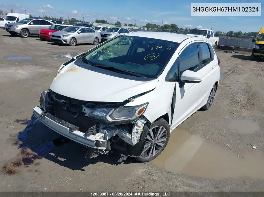 2017 Honda Fit VIN: 3HGGK5H67HM102324 Lot: 12039987