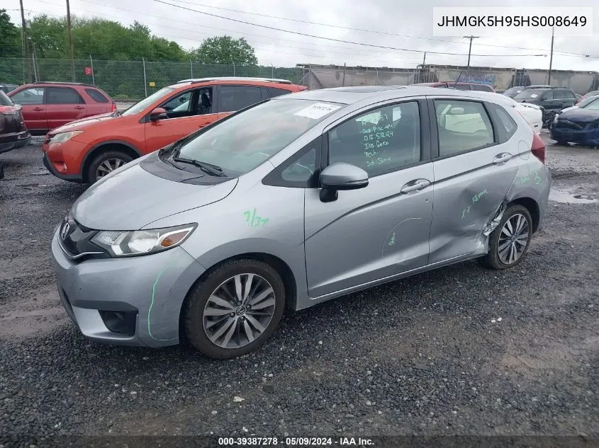 2017 Honda Fit Ex-L VIN: JHMGK5H95HS008649 Lot: 39387278