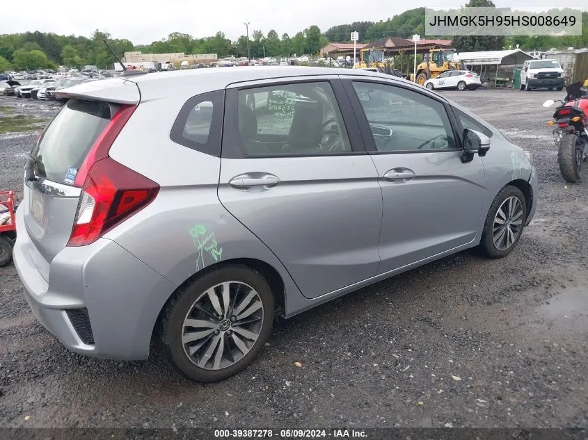 2017 Honda Fit Ex-L VIN: JHMGK5H95HS008649 Lot: 39387278