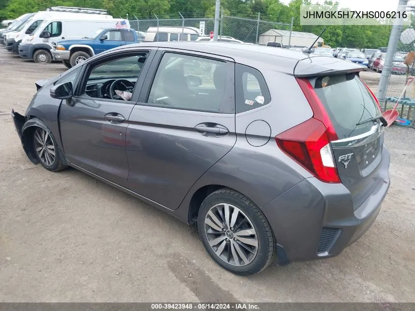 2017 Honda Fit Ex VIN: JHMGK5H7XHS006216 Lot: 39423948