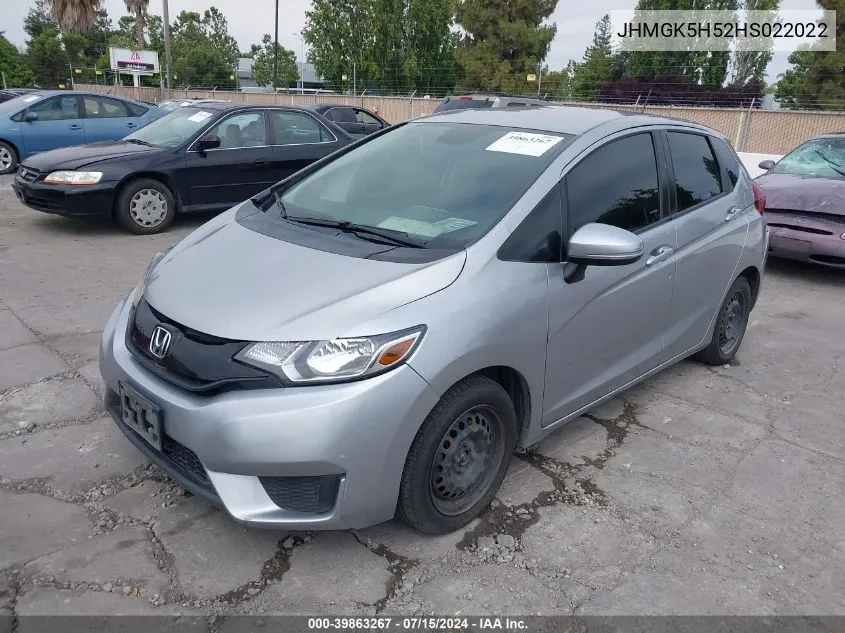 2017 Honda Fit Lx VIN: JHMGK5H52HS022022 Lot: 39863267