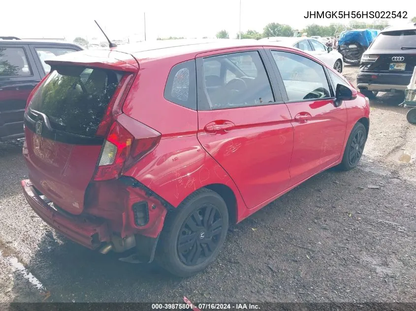 JHMGK5H56HS022542 2017 Honda Fit Lx