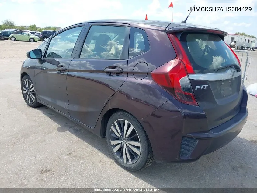 2017 Honda Fit Ex VIN: JHMGK5H76HS004429 Lot: 39886656