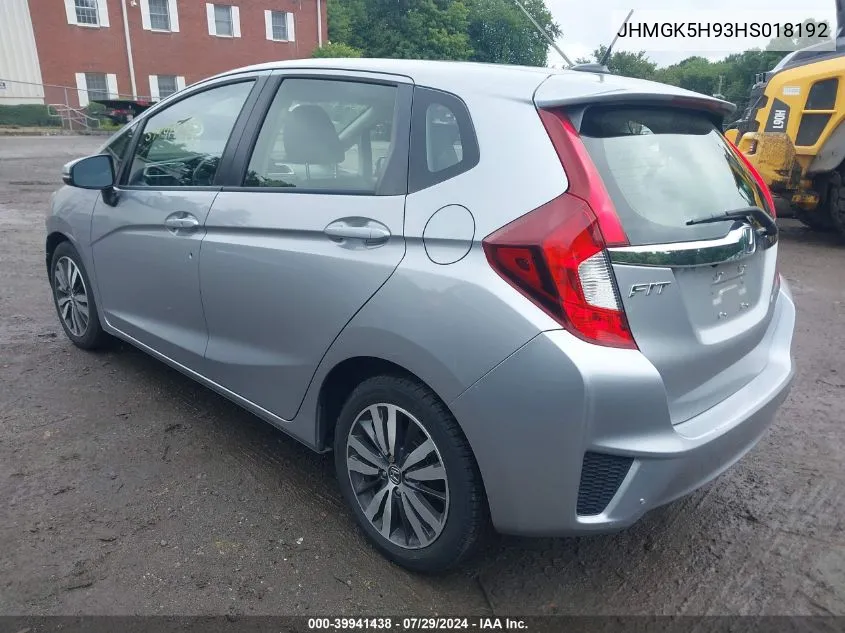 2017 Honda Fit Ex-L VIN: JHMGK5H93HS018192 Lot: 39941438