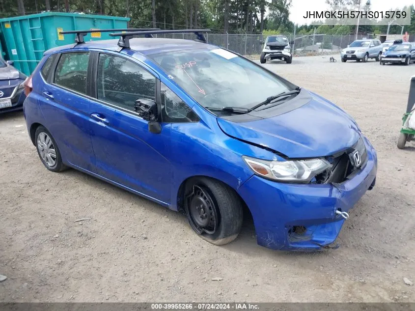 2017 Honda Fit Lx VIN: JHMGK5H57HS015759 Lot: 39955266