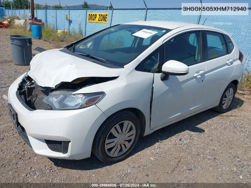 3HGGK5G5XHM712940 2017 Honda Fit Lx